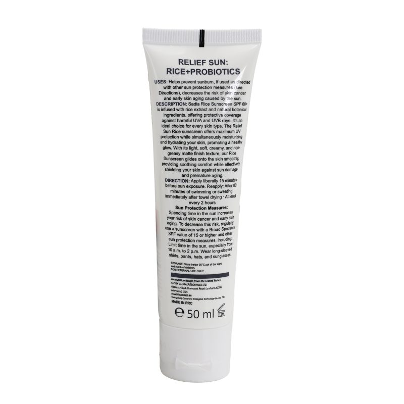 Sadia Relief Sun Rice + Probiotics 60+ SPF - Back